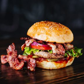 Burger with bacon